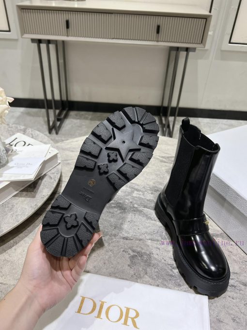 Dior 2024 Autumn/Winter New D-Town Collection Punk Style Coarse Heeled Women's Boots Star Sap3yle9u9 - Image 9