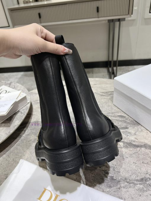 Dior 2024 Autumn/Winter New D-Town Collection Punk Style Coarse Heeled Women's Boots Star Sauc8f8di9 - Image 9