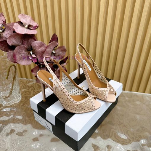 Aquazzura 2024 New Top Pineapple Women's Mesh Mesh Fish Mouth High Heel Sandals Original 1:18qmbl32h - Image 3
