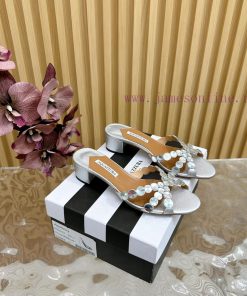 Aquazzura 2024 New Top Pineapple Women's Twisted Flower Diamond Slippers Thick Heel Sandals h7fkzk0d