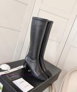 Chanel Chanel timeless classic patchwork thick heel elastic boots interpret elegant Chanel sd10pcy5l