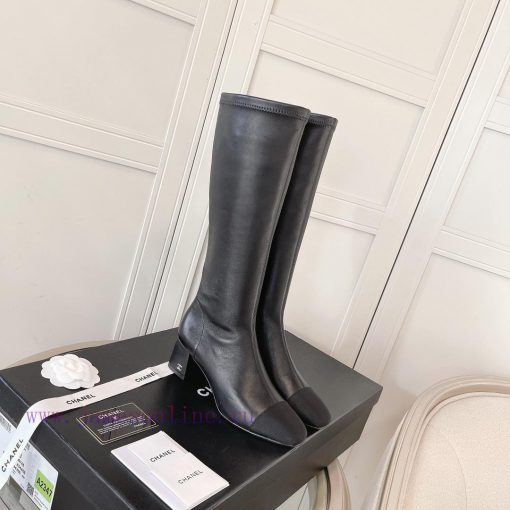 Chanel Chanel timeless classic patchwork thick heel elastic boots interpret elegant Chanel sd10pcy5l