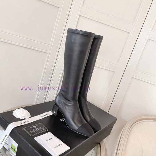 Chanel Chanel timeless classic patchwork thick heel elastic boots interpret elegant Chanel sd10pcy5l - Image 2