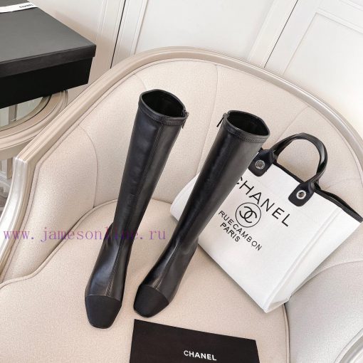 Chanel Chanel timeless classic patchwork thick heel elastic boots interpret elegant Chanel sd10pcy5l - Image 4