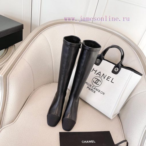 Chanel Chanel timeless classic patchwork thick heel elastic boots interpret elegant Chanel sd10pcy5l - Image 5