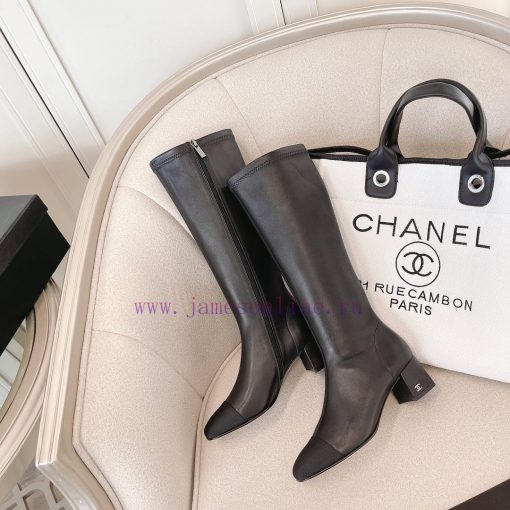 Chanel Chanel timeless classic patchwork thick heel elastic boots interpret elegant Chanel sd10pcy5l - Image 6
