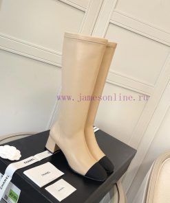 Chanel Chanel timeless classic patchwork thick heel elastic boots interpret elegant Chanel sqbqnroxh