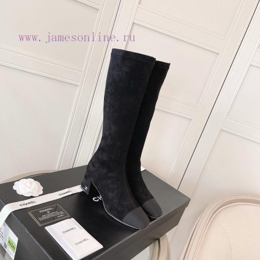 Chanel Chanel timeless classic patchwork thick heel elastic boots interpret elegant Chanel sel6r6dbk - Image 2