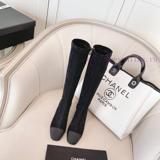Chanel Chanel timeless classic patchwork thick heel elastic boots interpret elegant Chanel sel6r6dbk - Image 4