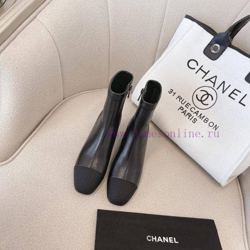 Chanel Chanel timeless classic patchwork thick heel elastic boots interpret elegant Chanel swh9u9f68