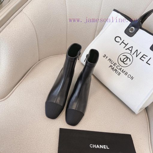 Chanel Chanel timeless classic patchwork thick heel elastic boots interpret elegant Chanel swh9u9f68 - Image 2