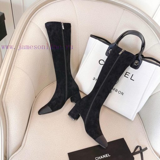 Chanel Chanel timeless classic patchwork thick heel elastic boots interpret elegant Chanel sel6r6dbk - Image 6