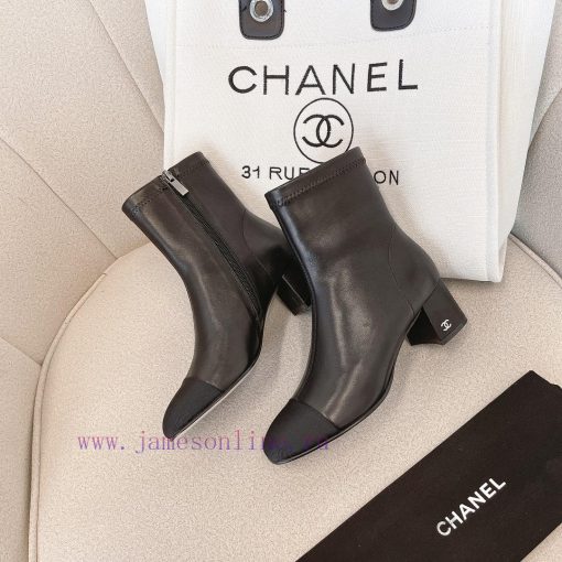 Chanel Chanel timeless classic patchwork thick heel elastic boots interpret elegant Chanel swh9u9f68 - Image 4