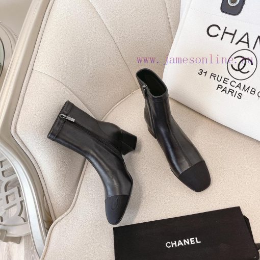 Chanel Chanel timeless classic patchwork thick heel elastic boots interpret elegant Chanel swh9u9f68 - Image 5