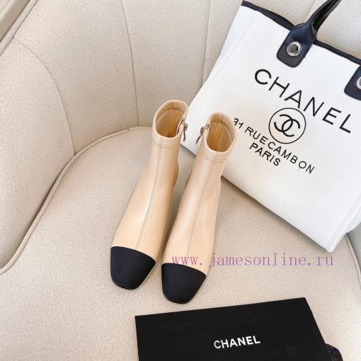 Chanel Chanel timeless classic patchwork thick heel elastic boots interpret elegant Chanel s3tn38awp