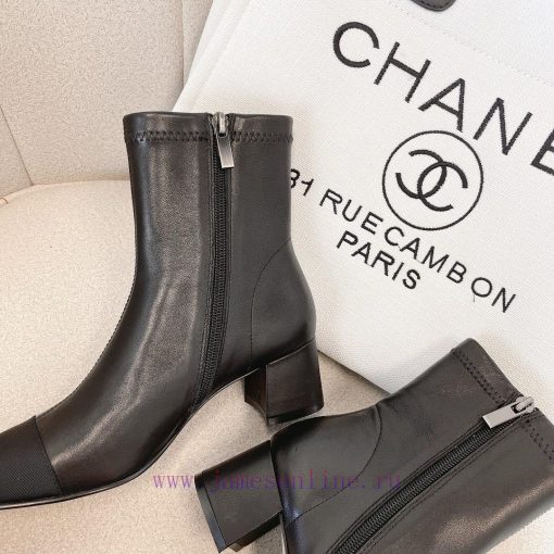 Chanel Chanel timeless classic patchwork thick heel elastic boots interpret elegant Chanel swh9u9f68 - Image 8