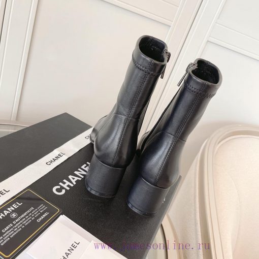 Chanel Chanel timeless classic patchwork thick heel elastic boots interpret elegant Chanel swh9u9f68 - Image 10