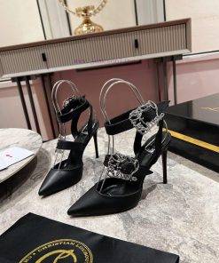 CL buckle shoes ∙ ꫛꫀ w ︎ It comes with 100mm stiletto heels made entirely of black calf leatt34iooed