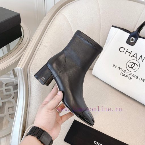 Chanel Chanel timeless classic patchwork thick heel elastic boots interpret elegant Chanel s8mw5uivc - Image 6