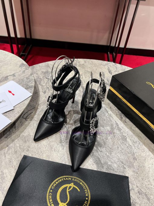 CL buckle shoes ∙ ꫛꫀ w ︎ It comes with 100mm stiletto heels made entirely of black calf leatt34iooed - Image 3