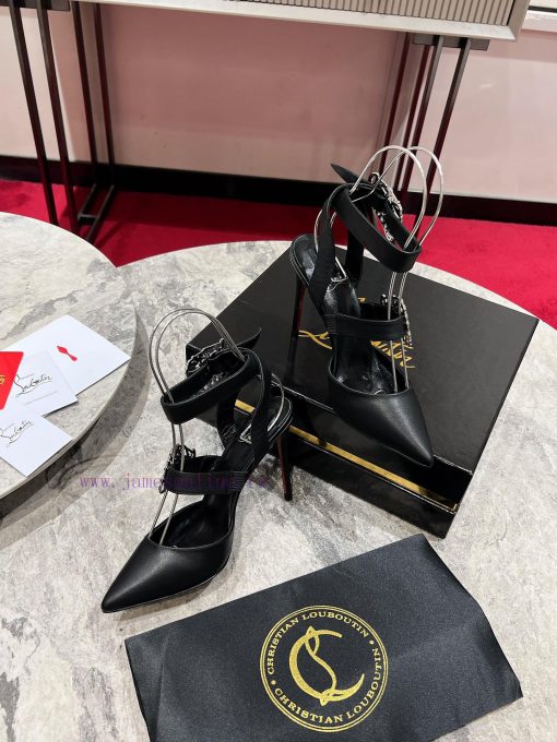 CL buckle shoes ∙ ꫛꫀ w ︎ It comes with 100mm stiletto heels made entirely of black calf leatt34iooed - Image 4