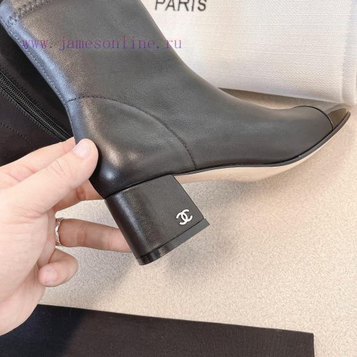 Chanel Chanel timeless classic patchwork thick heel elastic boots interpret elegant Chanel s8mw5uivc - Image 8