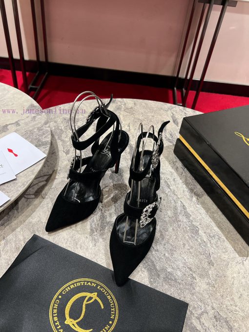 CL buckle shoes ∙ ꫛꫀ w ︎ It comes with 100mm stiletto heels made entirely of black calf leatsaa56dcx - Image 2