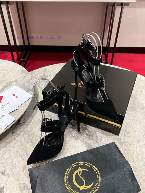CL buckle shoes ∙ ꫛꫀ w ︎ It comes with 100mm stiletto heels made entirely of black calf leatsaa56dcx - Image 3