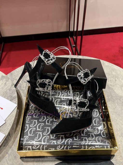 CL buckle shoes ∙ ꫛꫀ w ︎ It comes with 100mm stiletto heels made entirely of black calf leatsaa56dcx - Image 5