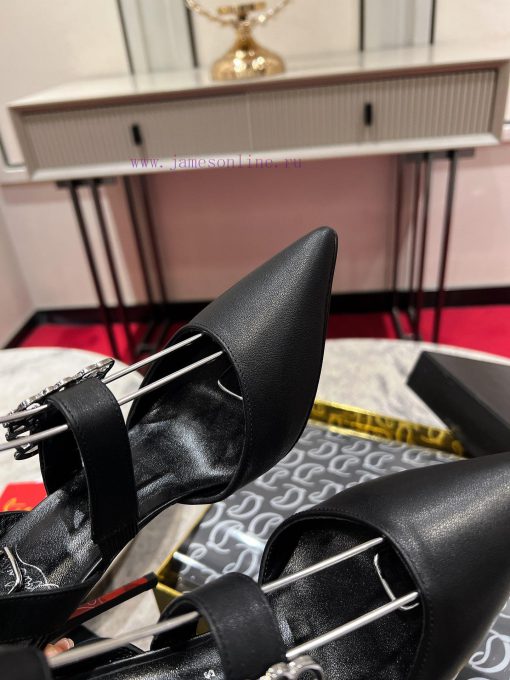 CL buckle shoes ∙ ꫛꫀ w ︎ It comes with 100mm stiletto heels made entirely of black calf leatt34iooed - Image 9