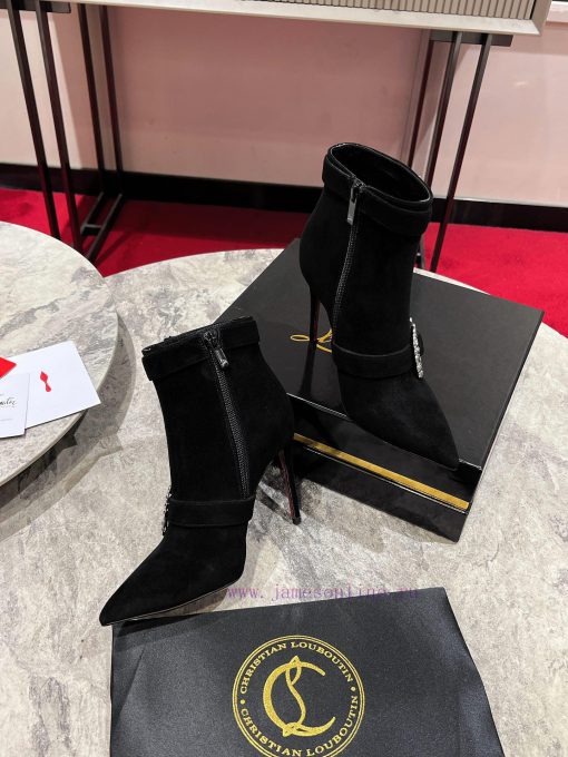 CL buckle boots ∙ ꫛꫀ w ︎It comes with 100mm stiletto heels made entirely of black calf leathqi0tjati - Image 4