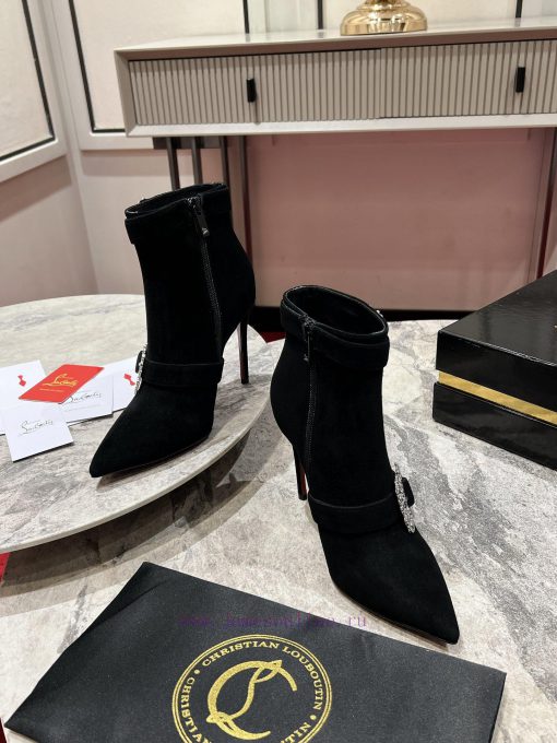 CL buckle boots ∙ ꫛꫀ w ︎It comes with 100mm stiletto heels made entirely of black calf leathqi0tjati - Image 5