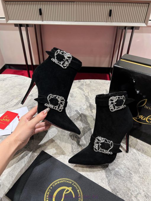 CL buckle boots ∙ ꫛꫀ w ︎It comes with 100mm stiletto heels made entirely of black calf leathqi0tjati - Image 6