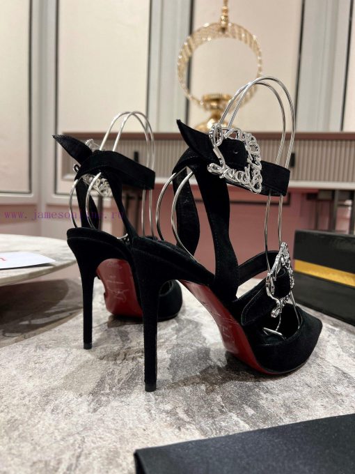 CL buckle shoes ∙ ꫛꫀ w ︎ It comes with 100mm stiletto heels made entirely of black calf leatsaa56dcx - Image 10