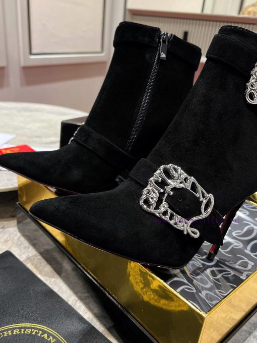 CL buckle boots ∙ ꫛꫀ w ︎It comes with 100mm stiletto heels made entirely of black calf leathqi0tjati - Image 8