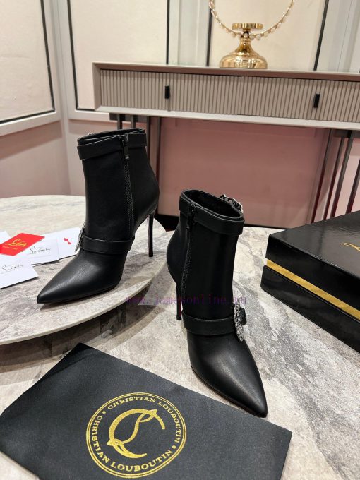 CL buckle boots ∙ ꫛꫀ w ︎It comes with 100mm stiletto heels made entirely of black calf leathaece6dv6 - Image 5