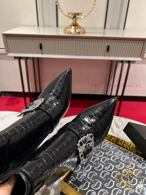 CL buckle boots ∙ ꫛꫀ w ︎It comes with 100mm stiletto heels made entirely of black calf leathgwetgg8j - Image 7