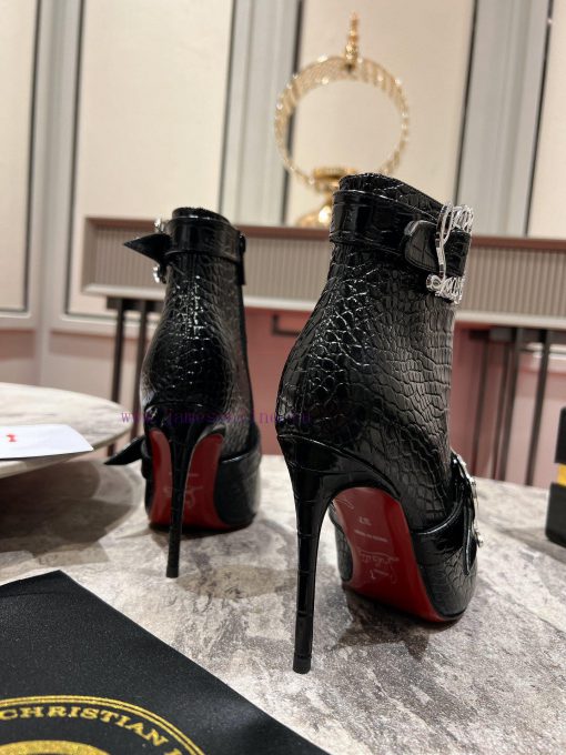 CL buckle boots ∙ ꫛꫀ w ︎It comes with 100mm stiletto heels made entirely of black calf leathgwetgg8j - Image 9