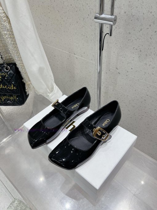 Chloe Coyle's new shallow mouth retro flat bottomed square toe Mary Jane single shoe ballet mjzthjxt