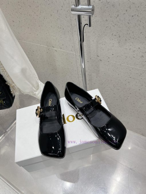 Chloe Coyle's new shallow mouth retro flat bottomed square toe Mary Jane single shoe ballet mjzthjxt - Image 4