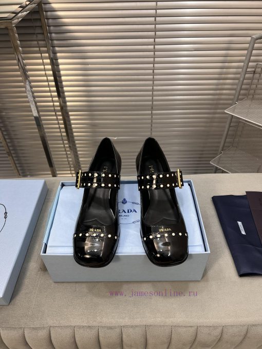 p PRADA Prada 25ss Spring New Edition Mary Jane Single ShoesImported open edge pearl cowhidenbqfxcng - Image 2