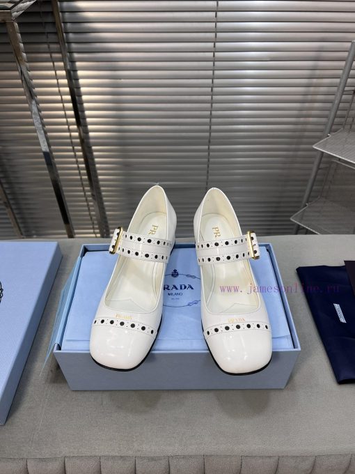PRADA Prada 25ss Spring New Edition Mary Jane Single ShoesImported open edge pearl cowhide uv6th9zre - Image 2