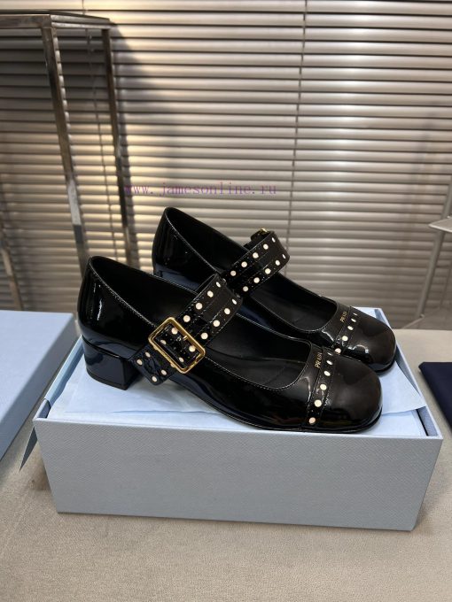 p PRADA Prada 25ss Spring New Edition Mary Jane Single ShoesImported open edge pearl cowhidenbqfxcng - Image 5
