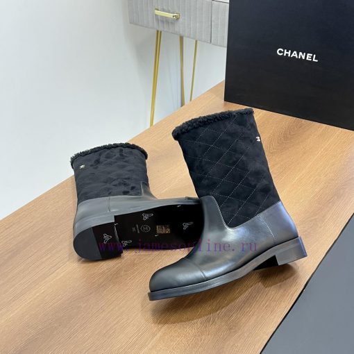 Top tierChanel | Chanel 2024 wool snow boots classic simple diamond grid short boots Martin oaut4liv - Image 2