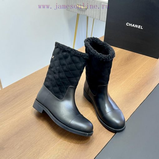 Top tierChanel | Chanel 2024 wool snow boots classic simple diamond grid short boots Martin oaut4liv - Image 3