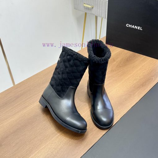 Top tierChanel | Chanel 2024 wool snow boots classic simple diamond grid short boots Martin oaut4liv - Image 7