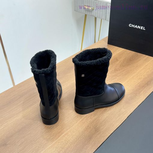 Top tierChanel | Chanel 2024 wool snow boots classic simple diamond grid short boots Martin oaut4liv - Image 10