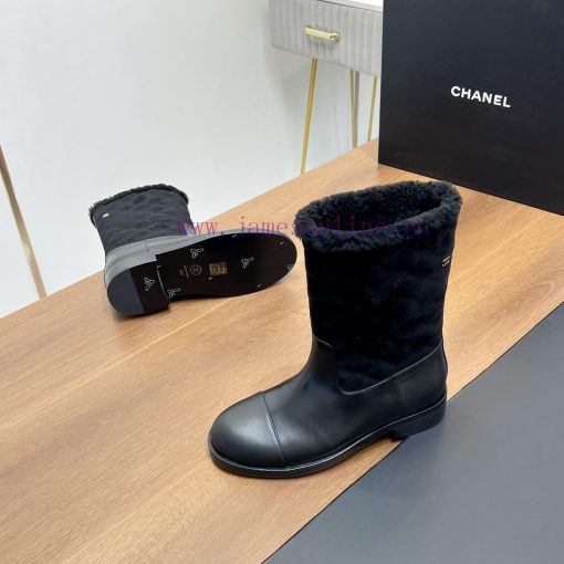 Top tierChanel | Chanel 2024 wool snow boots classic simple diamond grid short boots Martin oaut4liv - Image 11