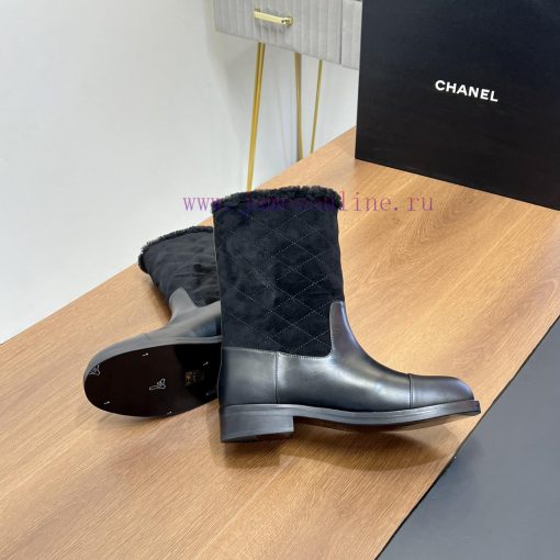 Top tierChanel | Chanel 2024 wool snow boots classic simple diamond grid short boots Martin oaut4liv - Image 12