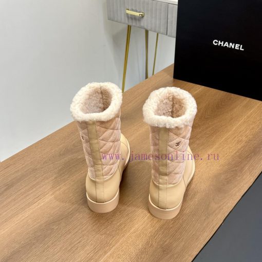 Top tierChanel | Chanel 2024 wool snow boots classic simple diamond grid short boots Martin v7b60re1 - Image 11